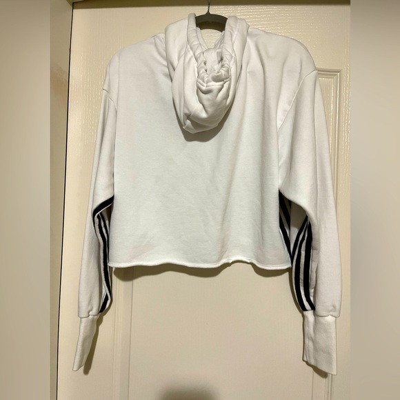 Adidas Cropped Hoodie White Size S - Picture 2 of 2